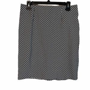 J. Jill Navy White Floral Pointe Pencil Straight Skirt